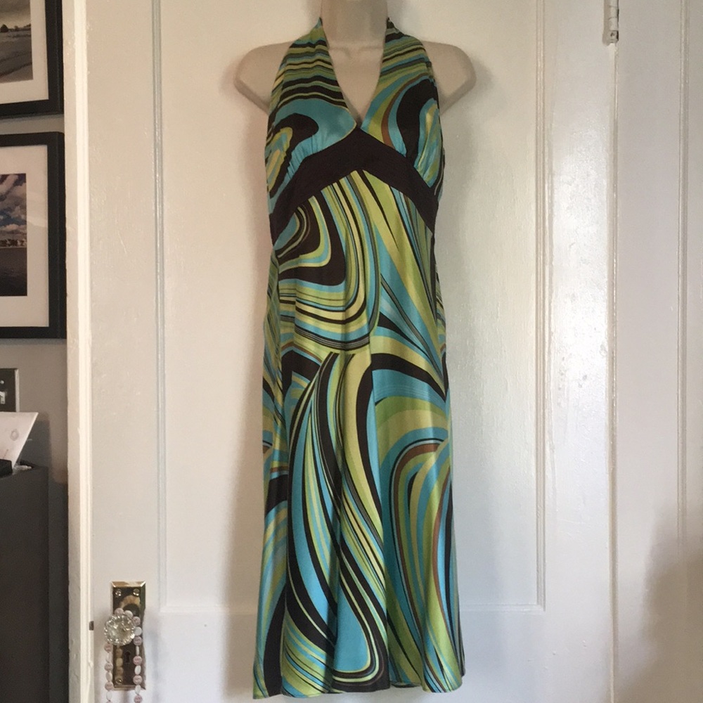 Laundry by Shelli Segal Mod Satin Halter Dress